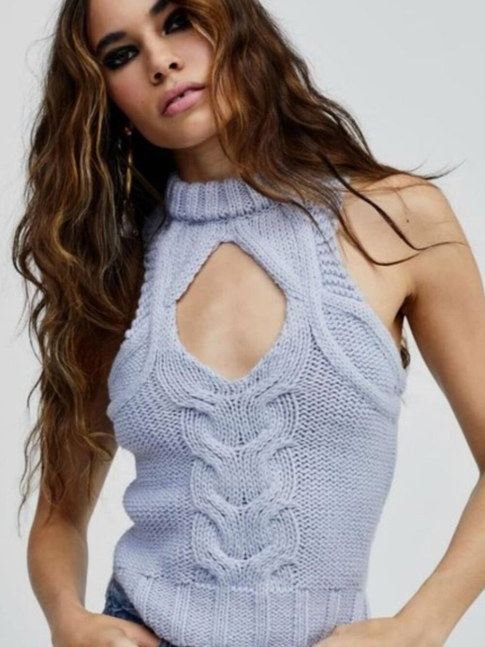 For Love & Lemons Keke Cable Knit Tank Top, Size Small [Like New]